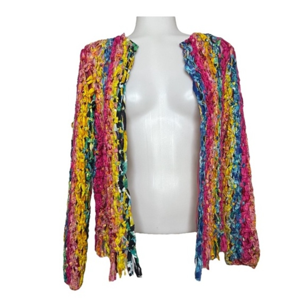 Sandy Starkman Colorful Open-Front Cardigan